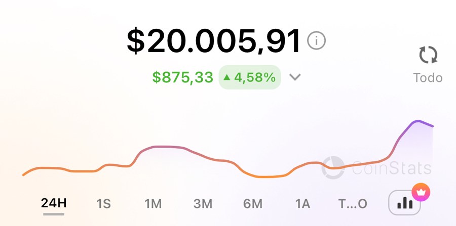 Ganancias de más de 20.000€ en cripto